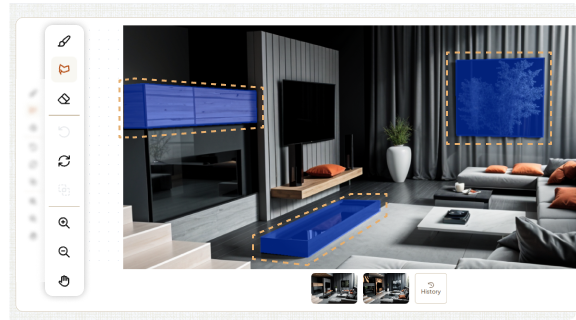 AI room design, Edit images with precision