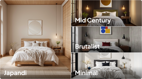 AI room design, Style Exploration in Seconds