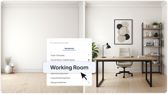 AI room design, Instantly Stage Any Room